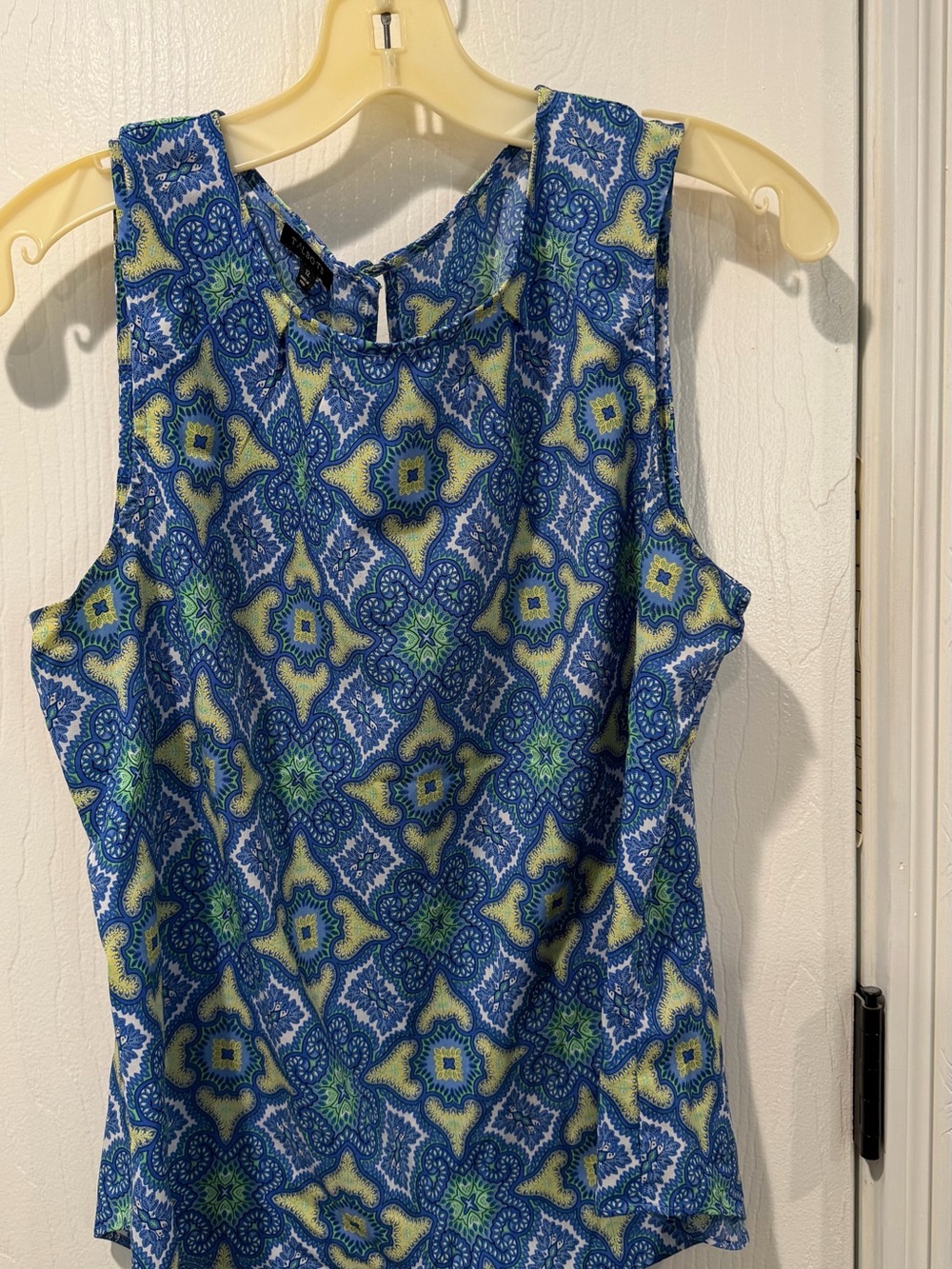 Talbots Blue Paisley Print Sleeveless Top